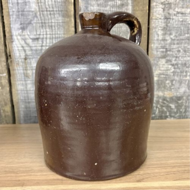A Pair of Antique American Stoneware Beehive Jugs