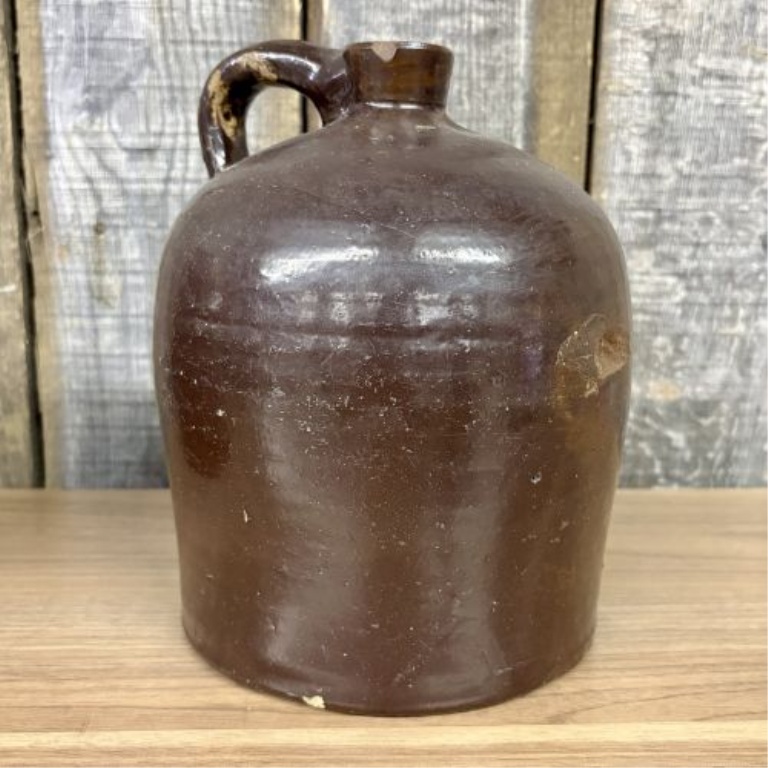 A Pair of Antique American Stoneware Beehive Jugs