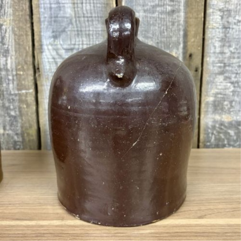A Pair of Antique American Stoneware Beehive Jugs