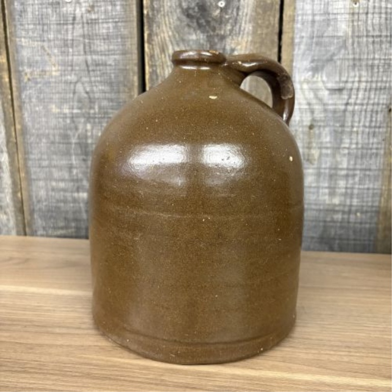 A Pair of Antique American Stoneware Beehive Jugs