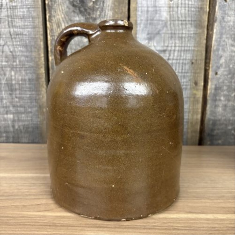A Pair of Antique American Stoneware Beehive Jugs