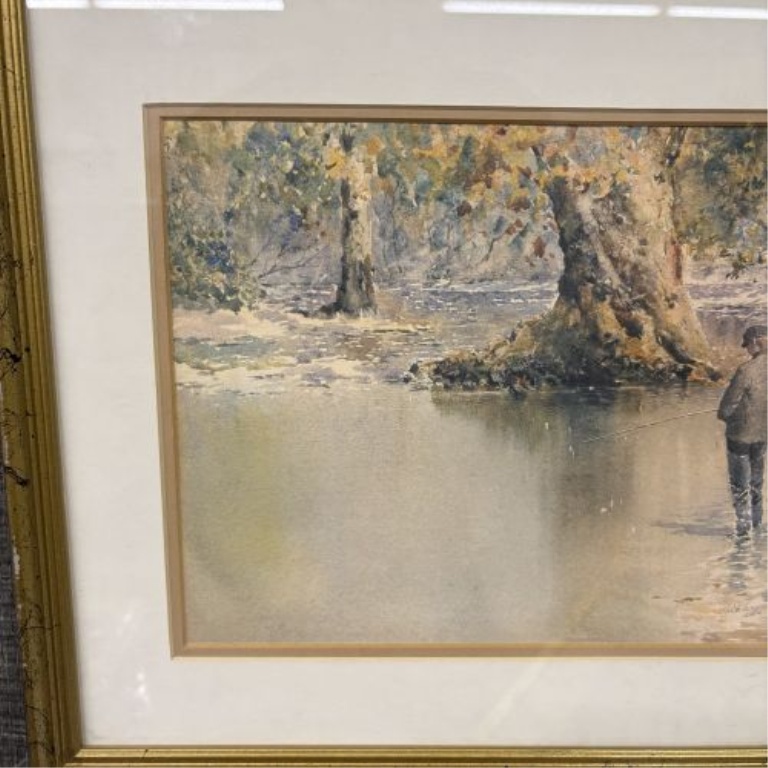 Paul Sawyier (American, 1865-1917), Autumn Angler, Limited Edition Lithograph