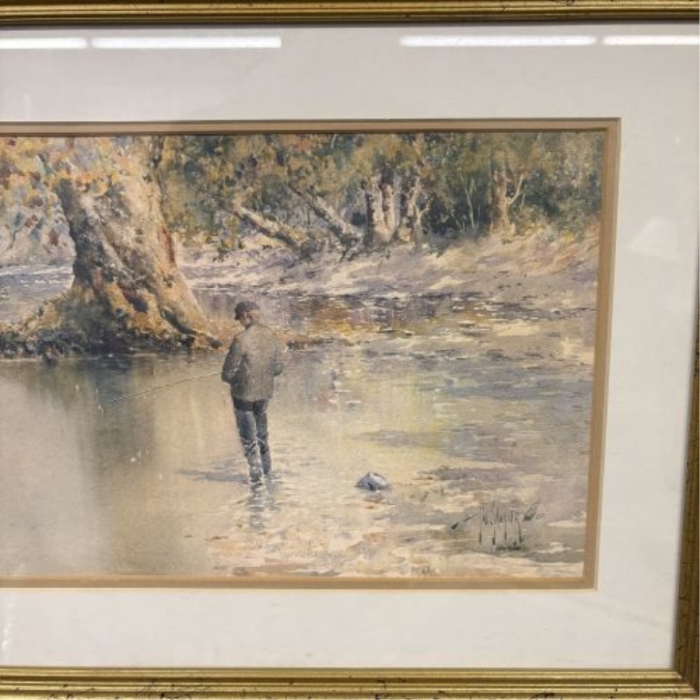Paul Sawyier (American, 1865-1917), Autumn Angler, Limited Edition Lithograph