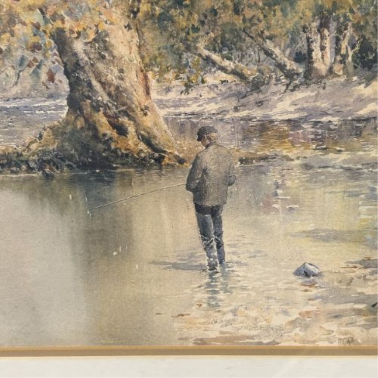 Paul Sawyier (American, 1865-1917), Autumn Angler, Limited Edition Lithograph