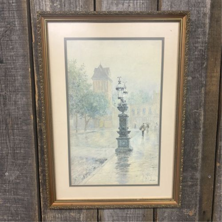 Paul Sawyier (American, 1865-1917), Wapping Street Reflections, Limited Edition Lithograph