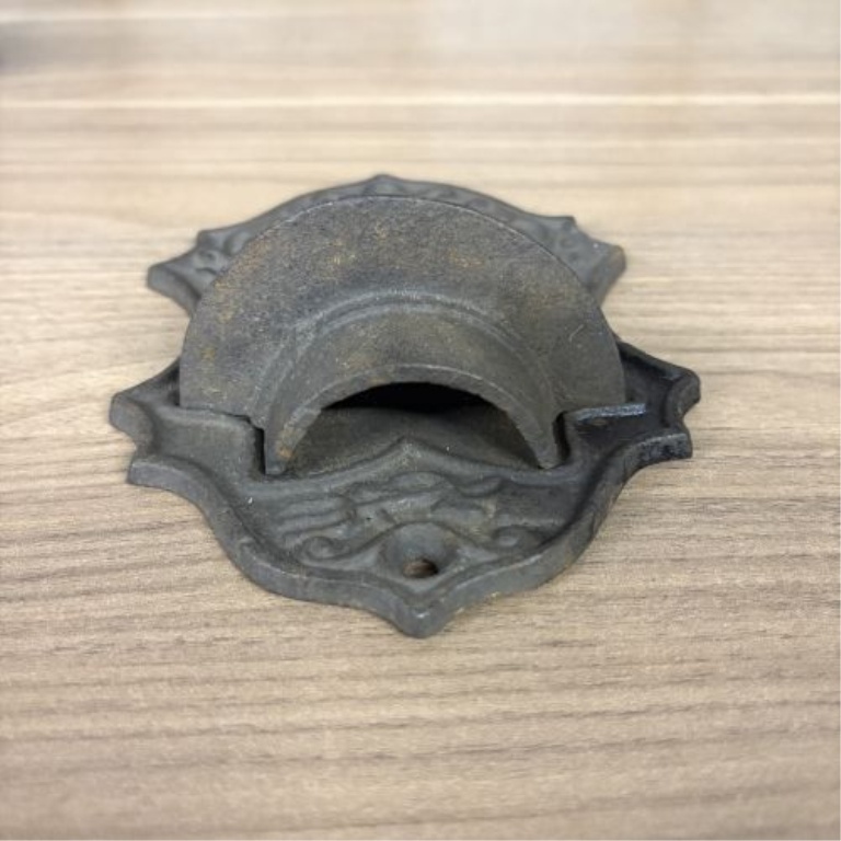 Two Victorian Cast Iron Wall-Mounted Match Pockets including Horace Greeley Depiction