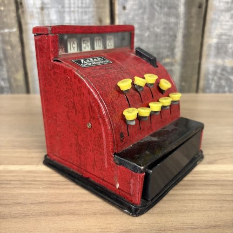 Vintage Aster 9-Key Toy Cash Register with OKP Logo Made in Japan