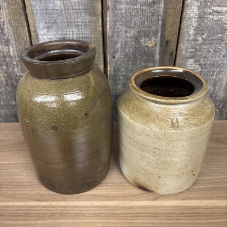Two 19th Century American Glazed Stoneware Jars