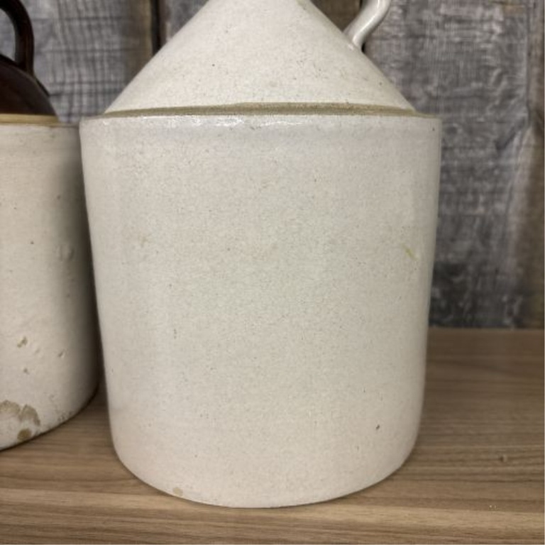 A Pair of Antique American Stoneware Shoulder Jugs