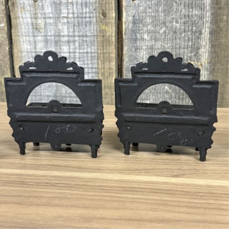 A Set of Four Miniature Cast Iron Toys and Decorative Match Holders
