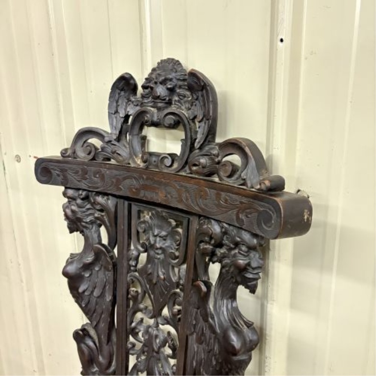 Italian Renaissance Revival Carved Walnut Sgabello Chair