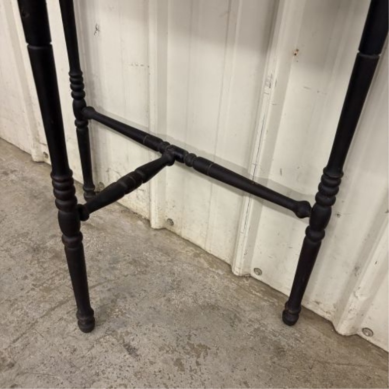 Colonial Revival Spindle-Turned Wood Demilune Console Table