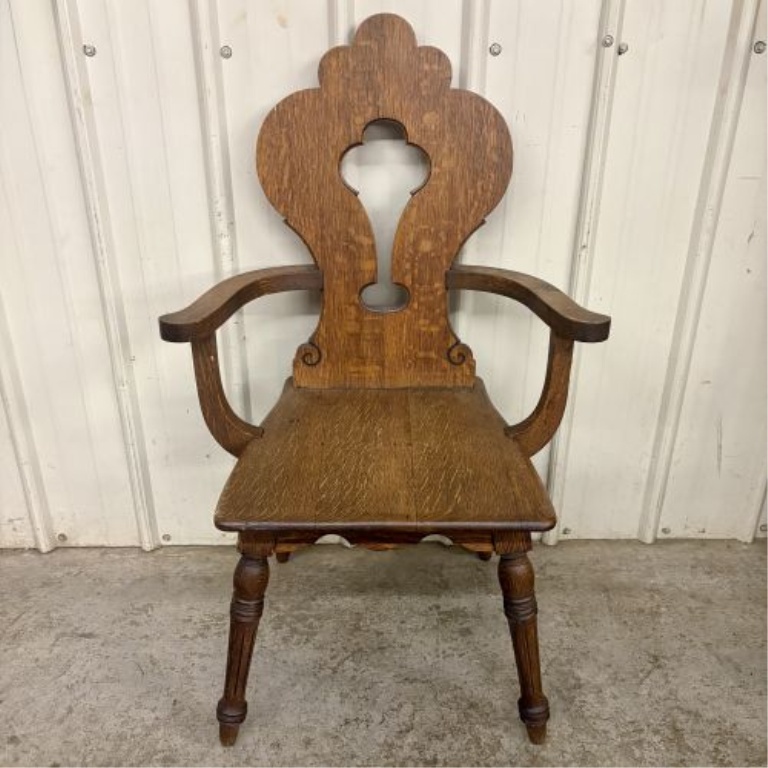 Quartersawn Oak Armchair in the Dutch Colonial Revival Style