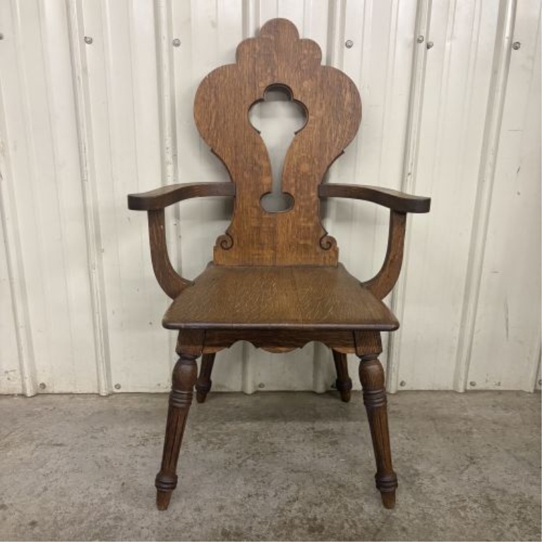 Quartersawn Oak Armchair in the Dutch Colonial Revival Style