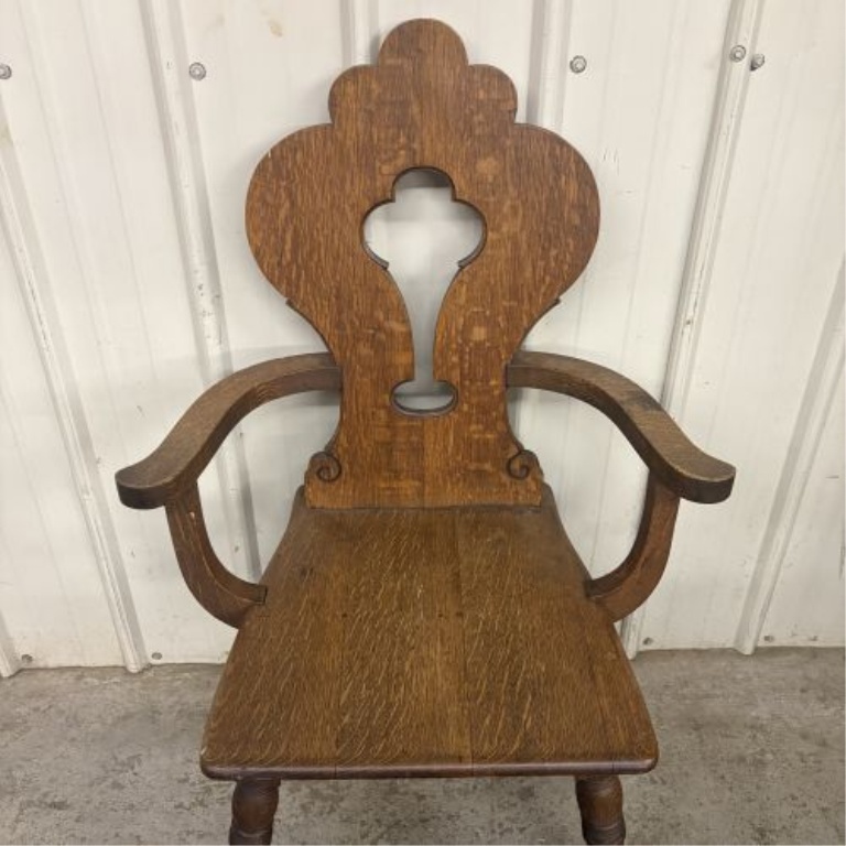 Quartersawn Oak Armchair in the Dutch Colonial Revival Style