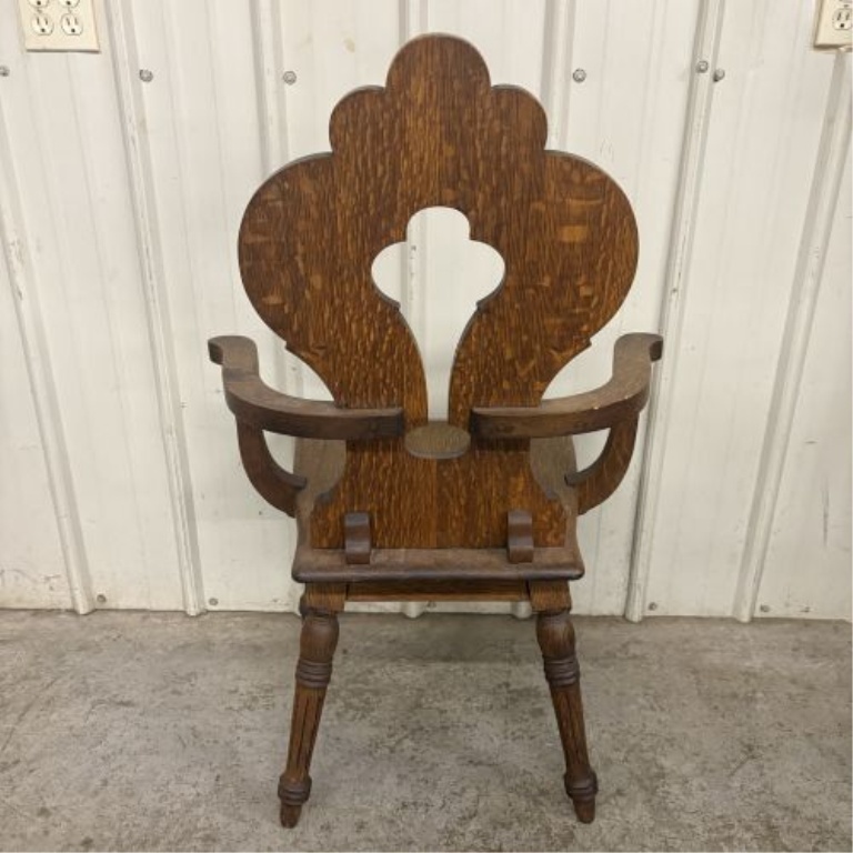 Quartersawn Oak Armchair in the Dutch Colonial Revival Style