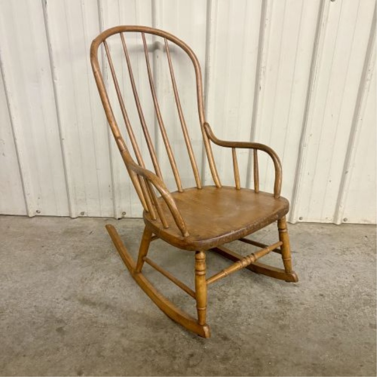 American Windsor Style Hoop Back Rocking Chair