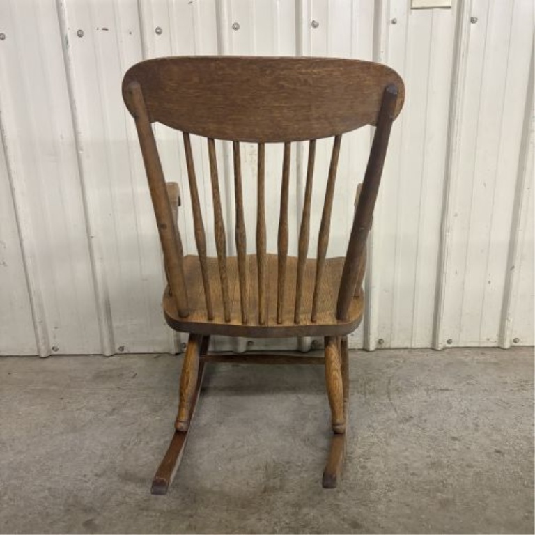 American Quartersawn Tiger Oak Windsor Style Rocking Chair