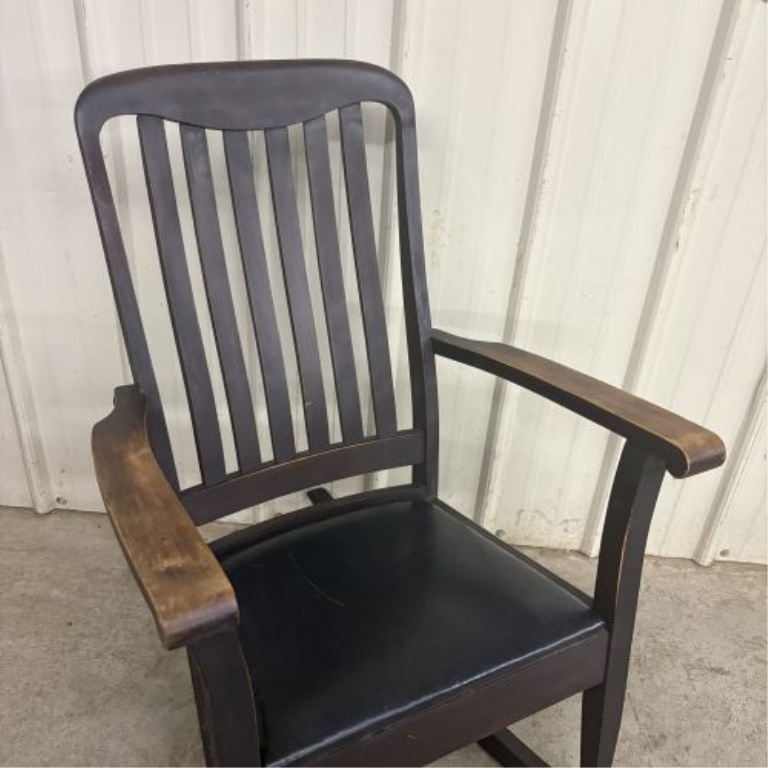Mission Style Stained Oak Rocking Chair Attributed to Harden