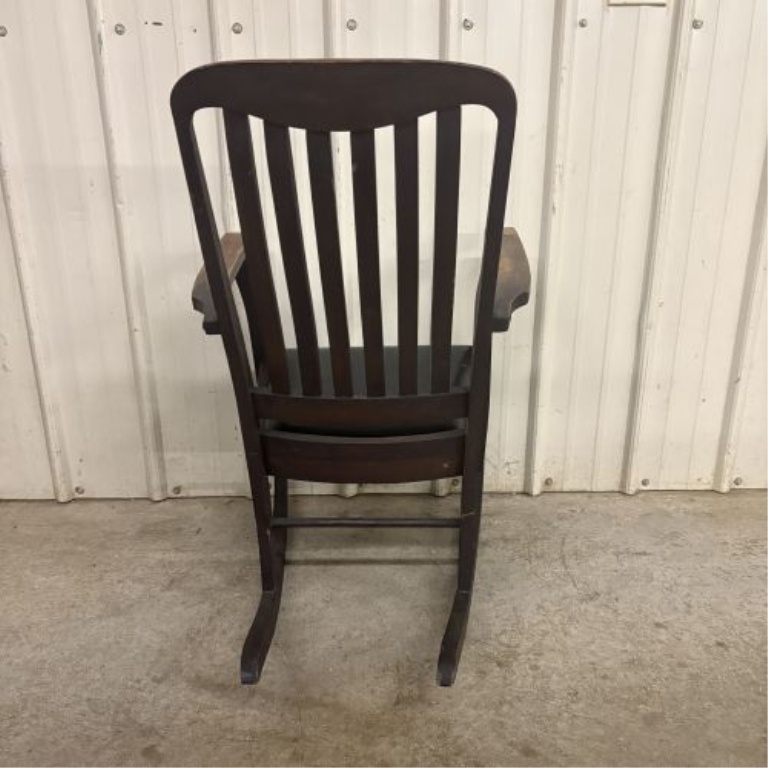 Mission Style Stained Oak Rocking Chair Attributed to Harden