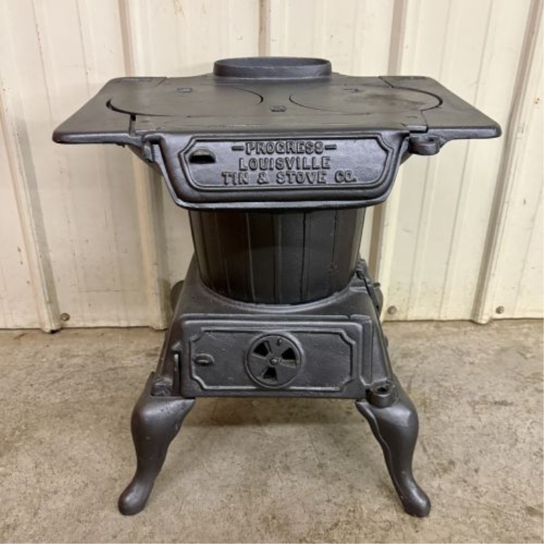 Louisville Tin and Stove Company Progress Cast Iron Two Burner Laundry Stove