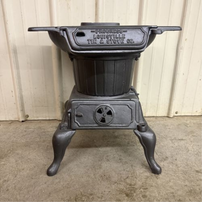 Louisville Tin and Stove Company Progress Cast Iron Two Burner Laundry Stove