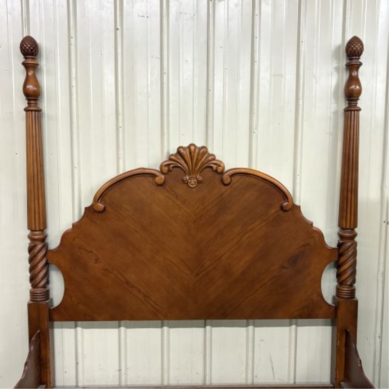 Ethan Allen British Classics Style Cherry Queen Size Four Poster Bed