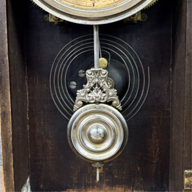 Antique Wood Chapel Style Mantel Clock Attributed to Waterbury Clock Co.