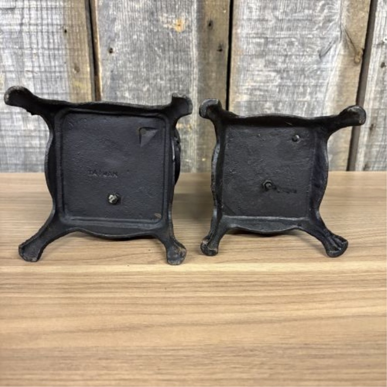 A Pair of Miniature Cast Iron Potbelly Stoves