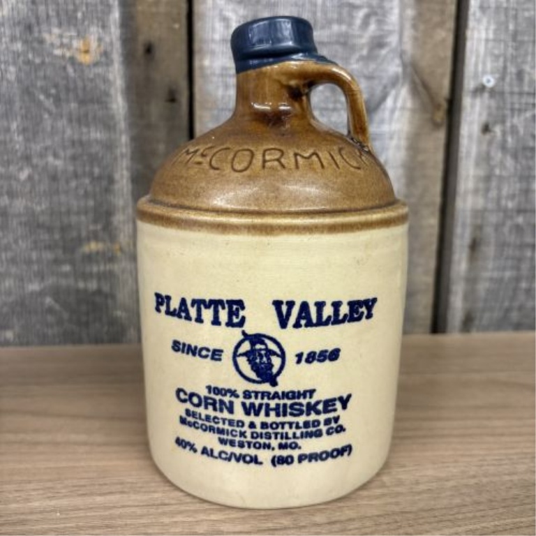 Two McCormick Platte Valley Straight Corn Whiskey Stoneware Jugs