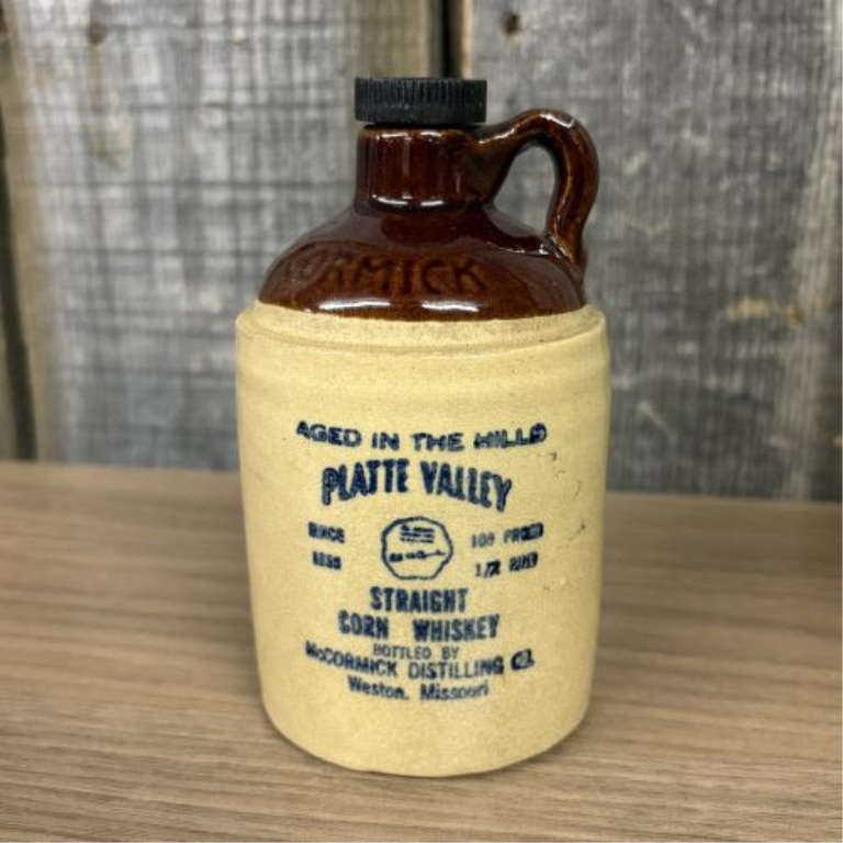 Two McCormick Platte Valley Straight Corn Whiskey Stoneware Jugs