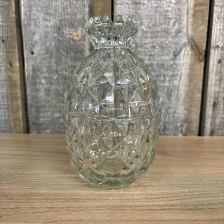 A Set of Five Clear Pressed Glass Tableware Pieces in the Cubist Style