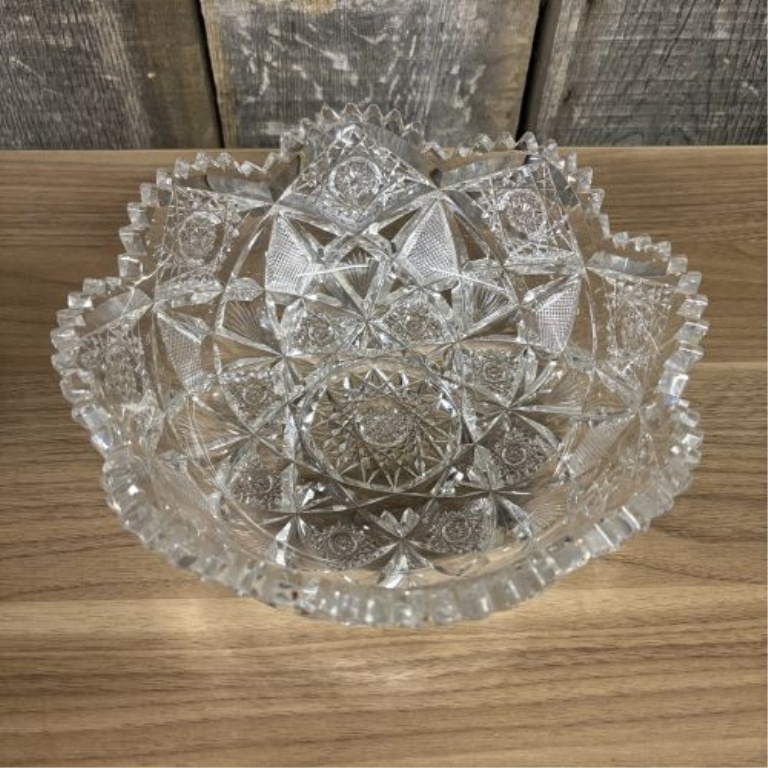 A Trio of American Brilliant Period Style Cut Glass Tablewares