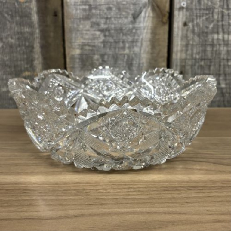 A Trio of American Brilliant Period Style Cut Glass Tablewares