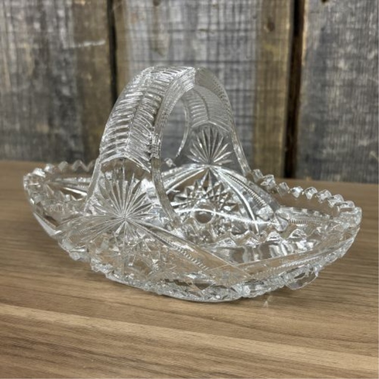 A Trio of American Brilliant Period Style Cut Glass Tablewares