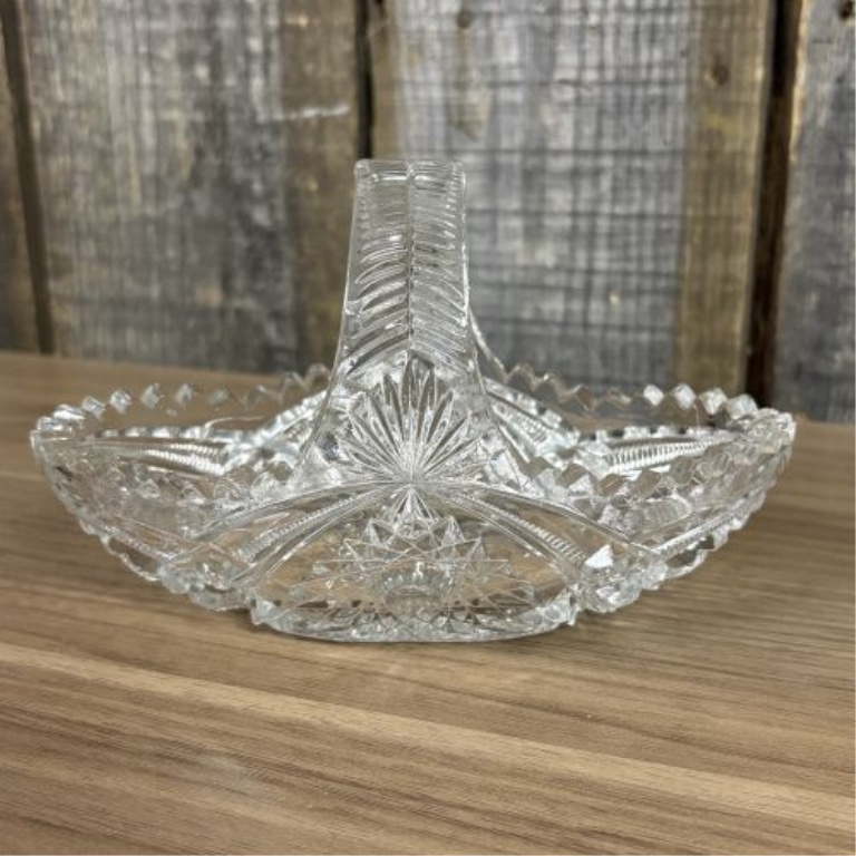A Trio of American Brilliant Period Style Cut Glass Tablewares