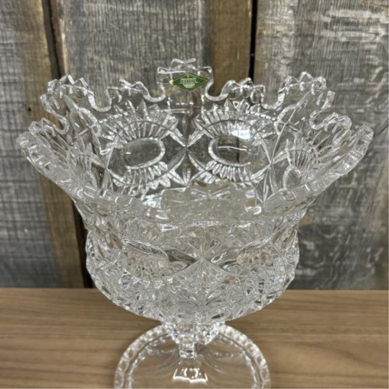 Two-Piece Shannon Crystal Pedestal Compote in the Royalty Pattern