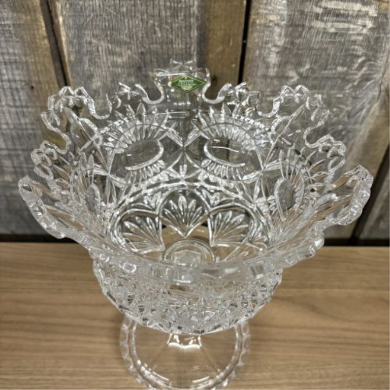Two-Piece Shannon Crystal Pedestal Compote in the Royalty Pattern