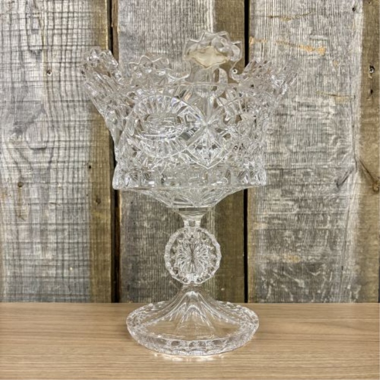 Two-Piece Shannon Crystal Pedestal Compote in the Royalty Pattern