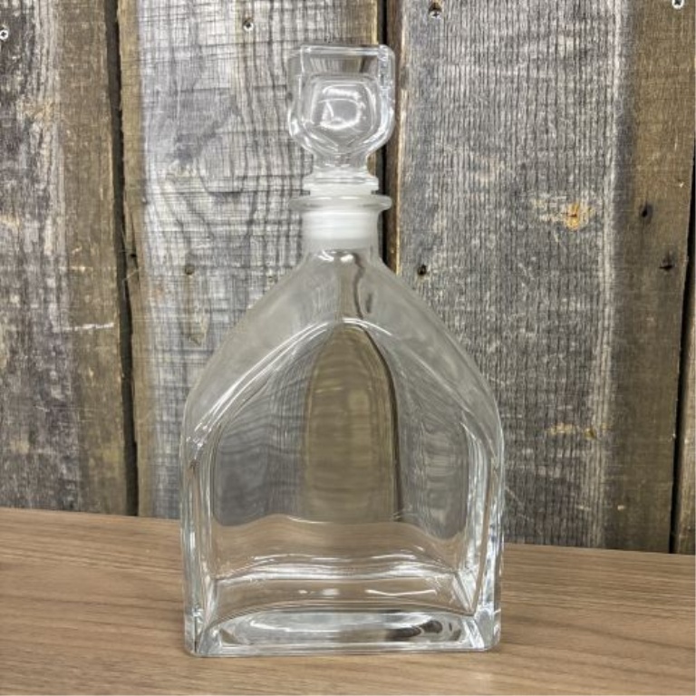A Trio of Glass Spirit Decanters Including a Pair of Cut Glass and One Luigi Bormioli Style Example