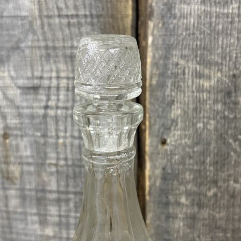 A Trio of Glass Spirit Decanters Including a Pair of Cut Glass and One Luigi Bormioli Style Example