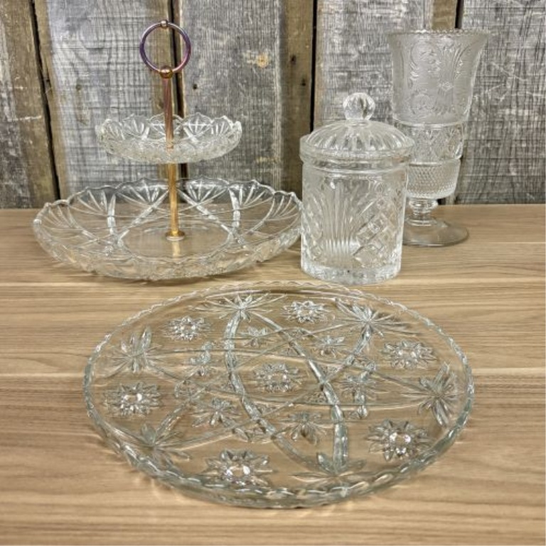 A Collection of Anchor Hocking Early American Prescut Glassware