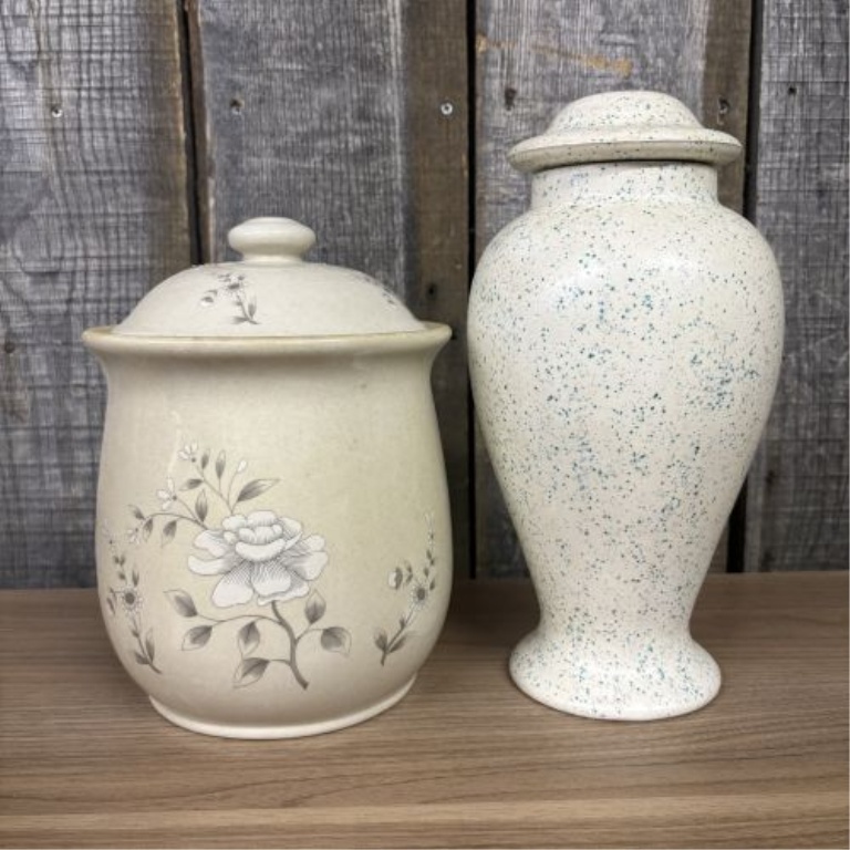 Two Ceramic Lidded Vessels Including a Southampton Stoneware Canister and a Signed Studio Pottery Jar Dated 1975