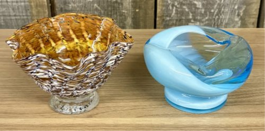 Two Pieces of Contemporary Hand-Blown Art Glass