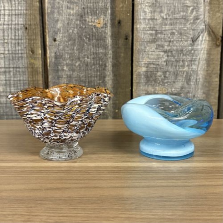 Two Pieces of Contemporary Hand-Blown Art Glass