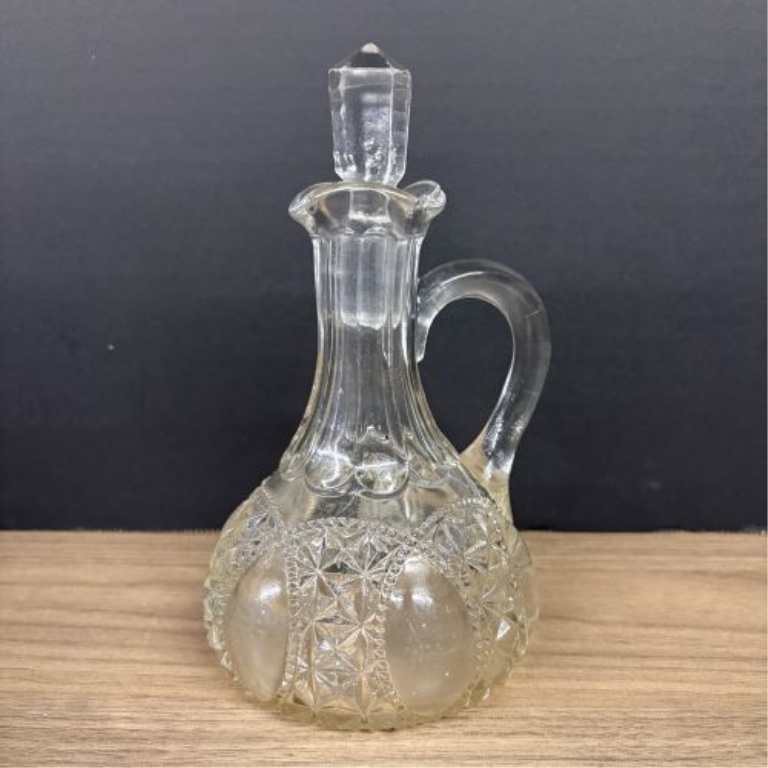 A Collection of Vintage American Pressed Glass Cruets and Miniature Bottles