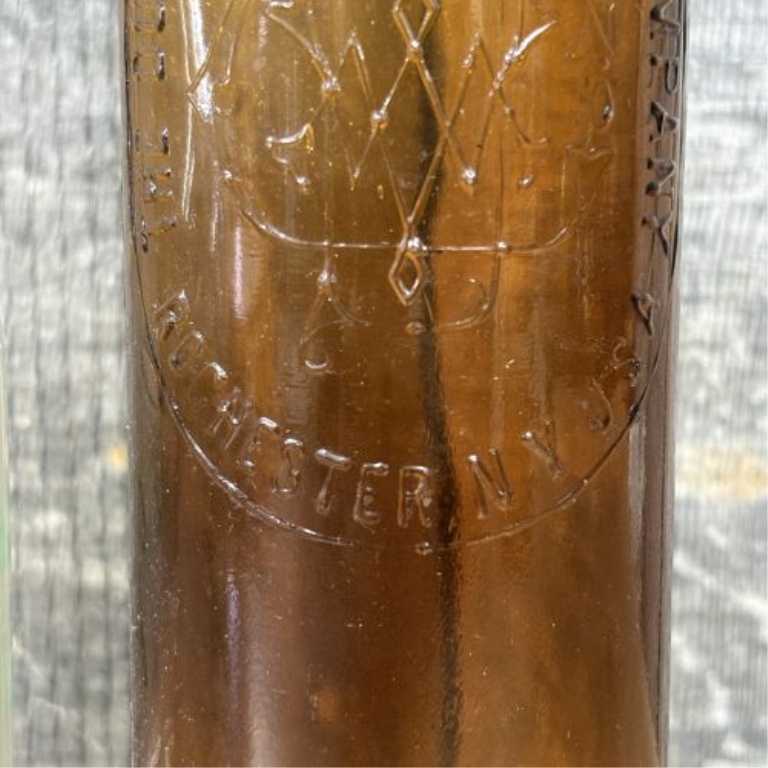 Two American Glass Bottles, Plainview Farms Dairy Milk and Duffy Malt Whiskey Company