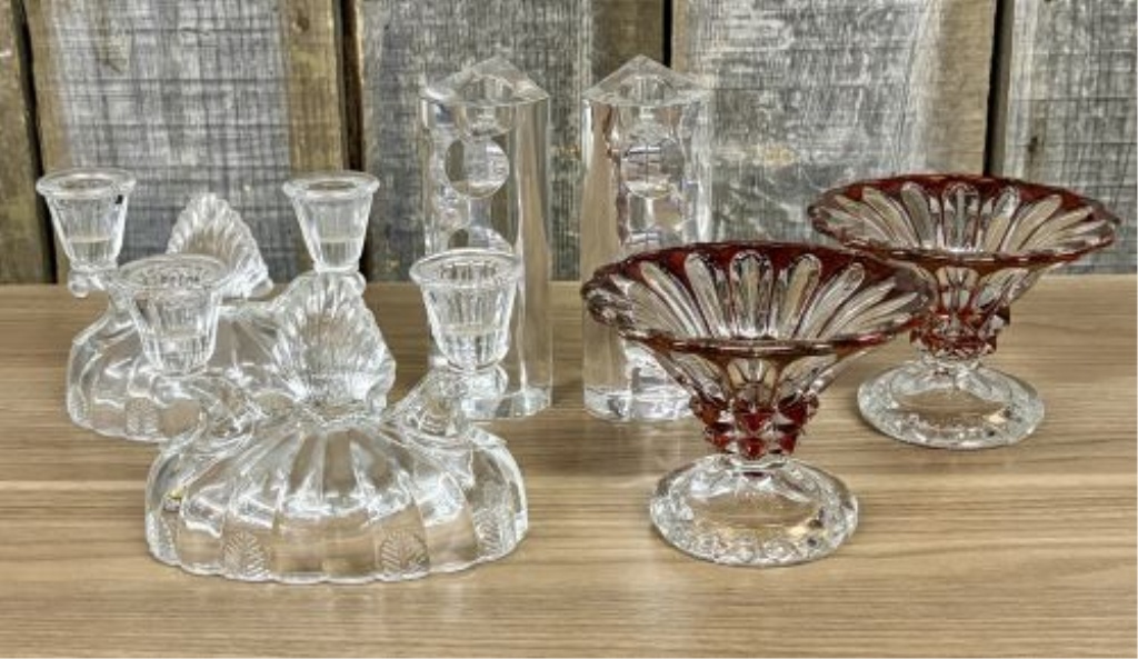 A Collection of Decorative Glass and Crystal Tableware Including Lenox and PartyLite