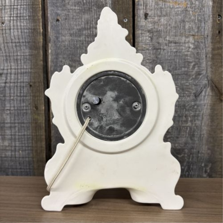 Vintage Lanshire Electric Ceramic Mantel Clock in Rococo Style