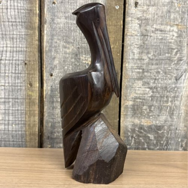 Two Hand-Carved Desert Ironwood Animal Figures, Pelican and Bear